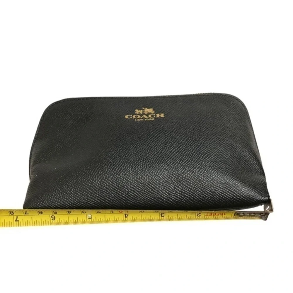 Coach grained leather black cosmetic bag